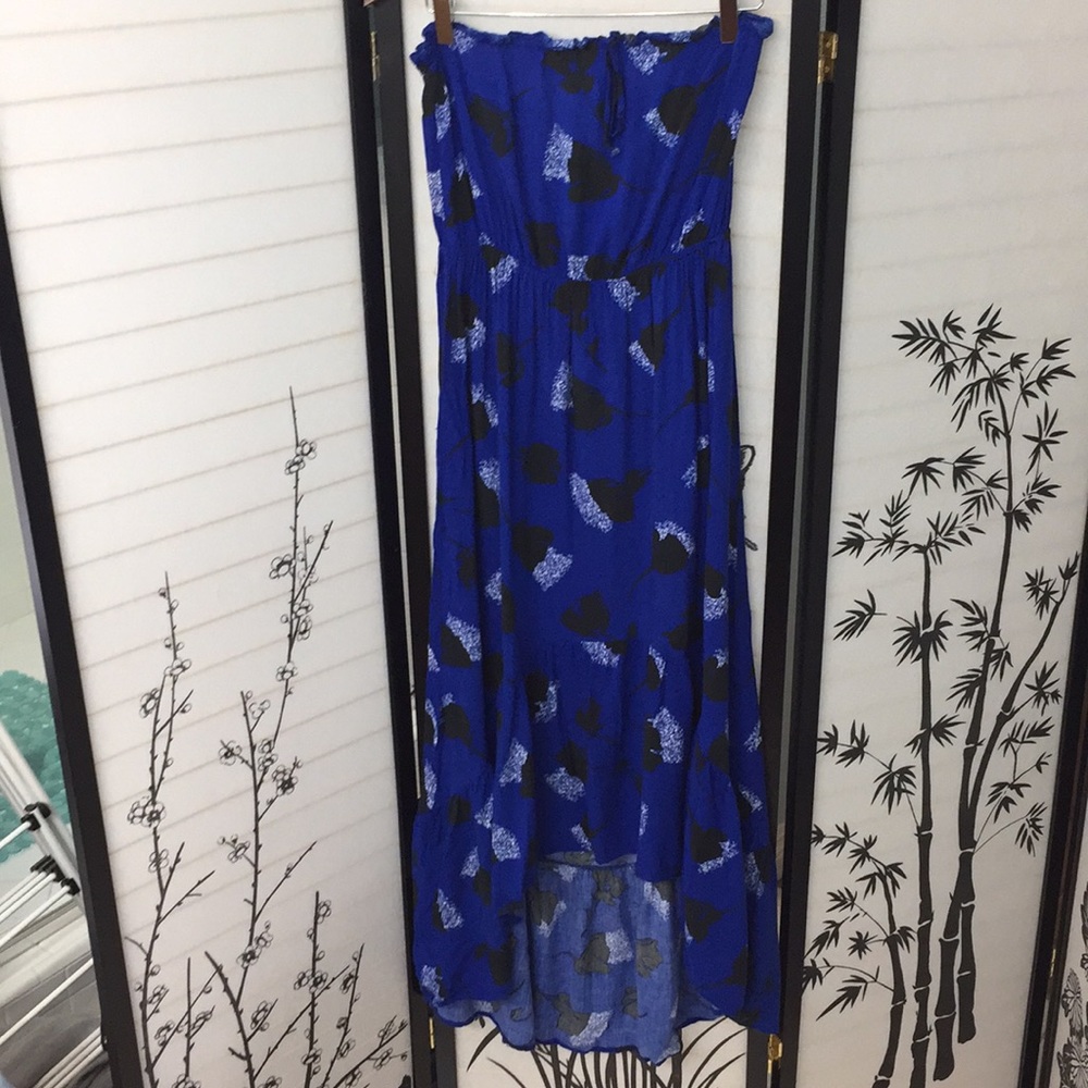 Hi-Low maxi strapless dress